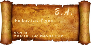 Berkovics Ágnes névjegykártya
